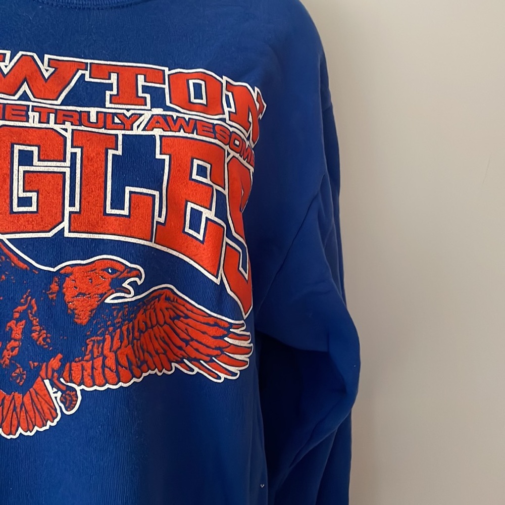 Vintage Blue and Orange Newton Eagles Sweatshirt - Picture 5 of 10